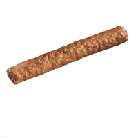 Een goudbruin gefrituurde frikandel, krokant van buiten en lekker mals van binnen.