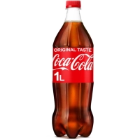Verfrissende, bruisende cola (Coca Cola Original, 1 L fles).