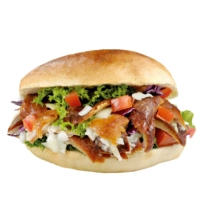 Vers afgebakken broodje gevuld met gegrild, gekruid adana kebab (gehakt), frisse salade en huisgemaakte saus naar keuze.