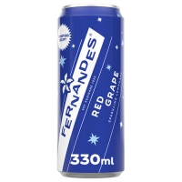 Verfrissende, bruisende fruitige rode druivensmaak (Fernandes Red Grape, 330 mL blik).